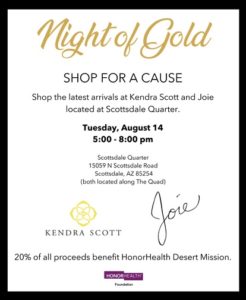 Shop for a cause during Night of Gold and benefit HonorHealth Desert Mission